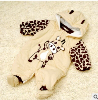 حار! جديد الكرتون الحيوان نمط القصير الوليد القطن مبطن الطفل الخنفساء والأبقار wram الخريف والشتاء الملابس بذلة