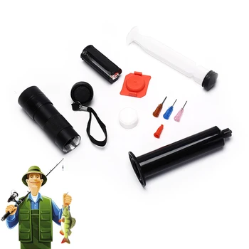 

1 SET 12 LEDs Super Bright Fishing Light UV Glue Cure Fly Tying UV Kits Buzzer Bug Nymph Flashlight and Syringe Coating Tools