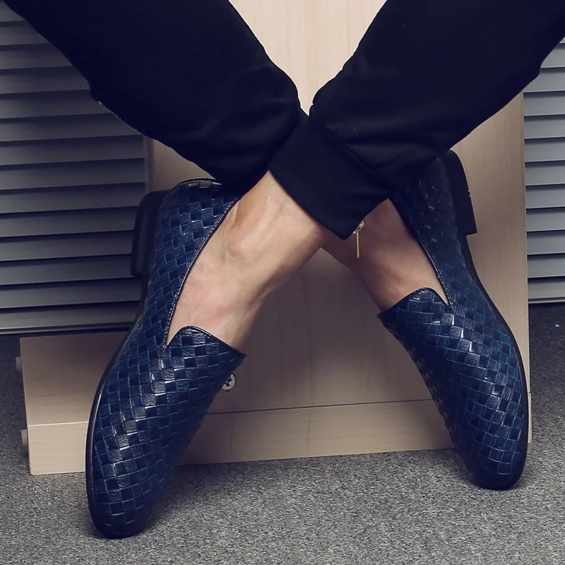 

Shoes Brand Braid Leather Casual Driving Oxfords Shoes Men Loafers Moccasins Italian Shoes for Men Flats