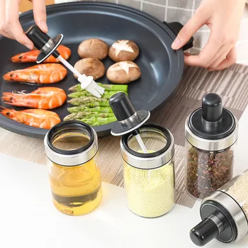 

250ML Glass Seasoning Box Jar Container Oil Honey Dispenser Bottle DC120