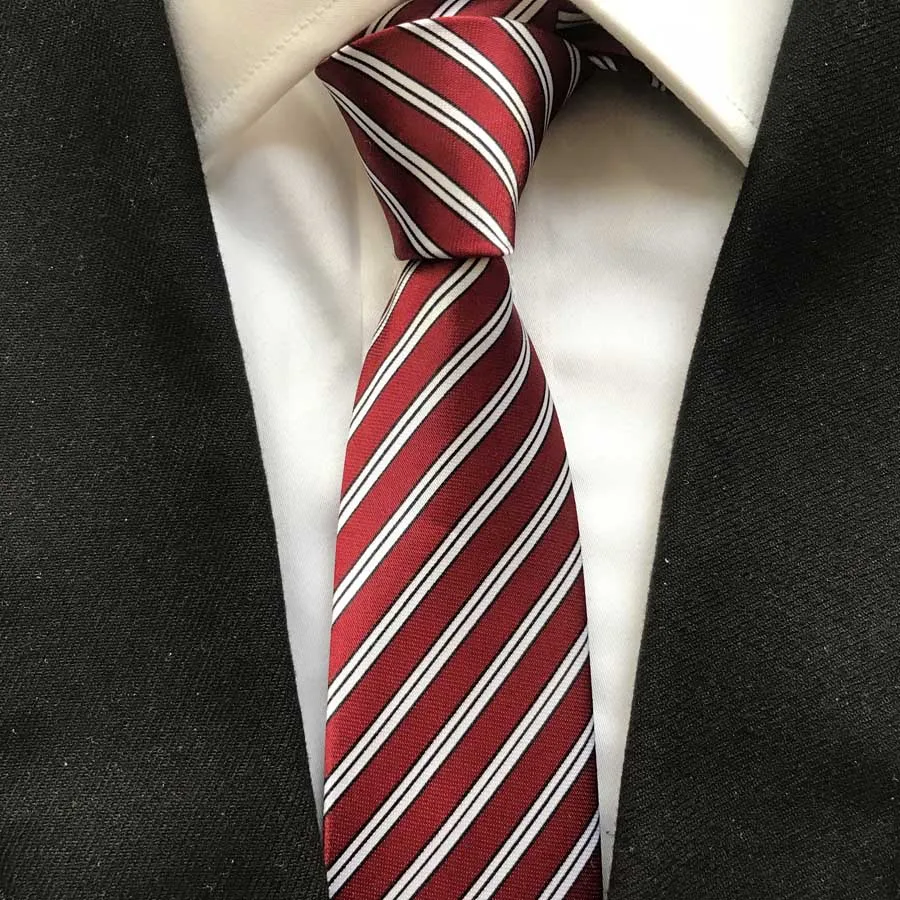 Unique Design Ties Striped Neckties Red with White Stripes Tie
