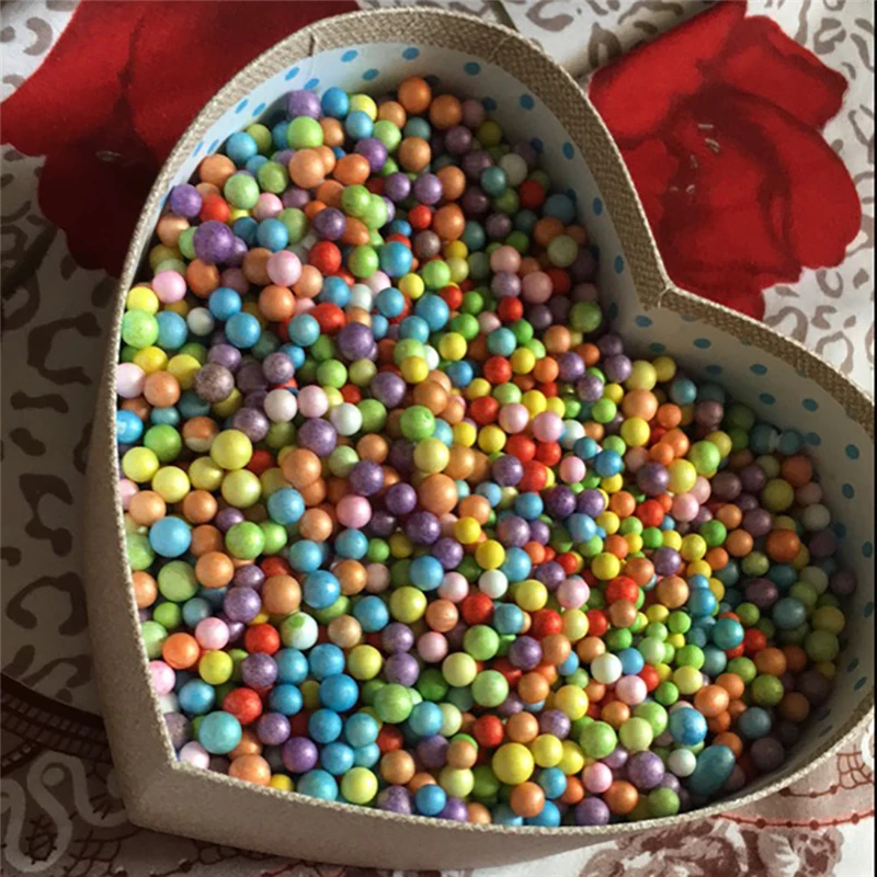 

Wonderful Fun Assorted Colors Crafts Polystyrene Styrofoam Filler Foam Mini Beads Balls MC Home Party Decoration Drop Shipping