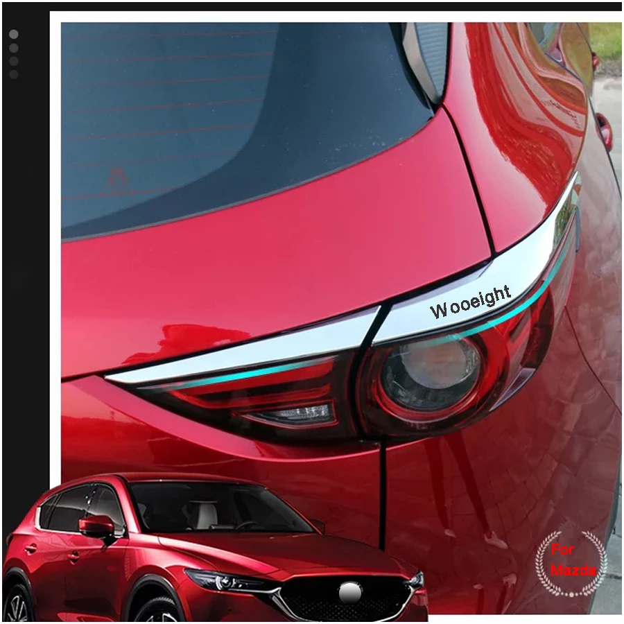 4Pcs Carbon Fiber Rear Tail Light Lamp Cover Trim Strip Taillight Molding Garnish Frame Eyelid For Mazda CX5 CX-5 2017 2018 (6)