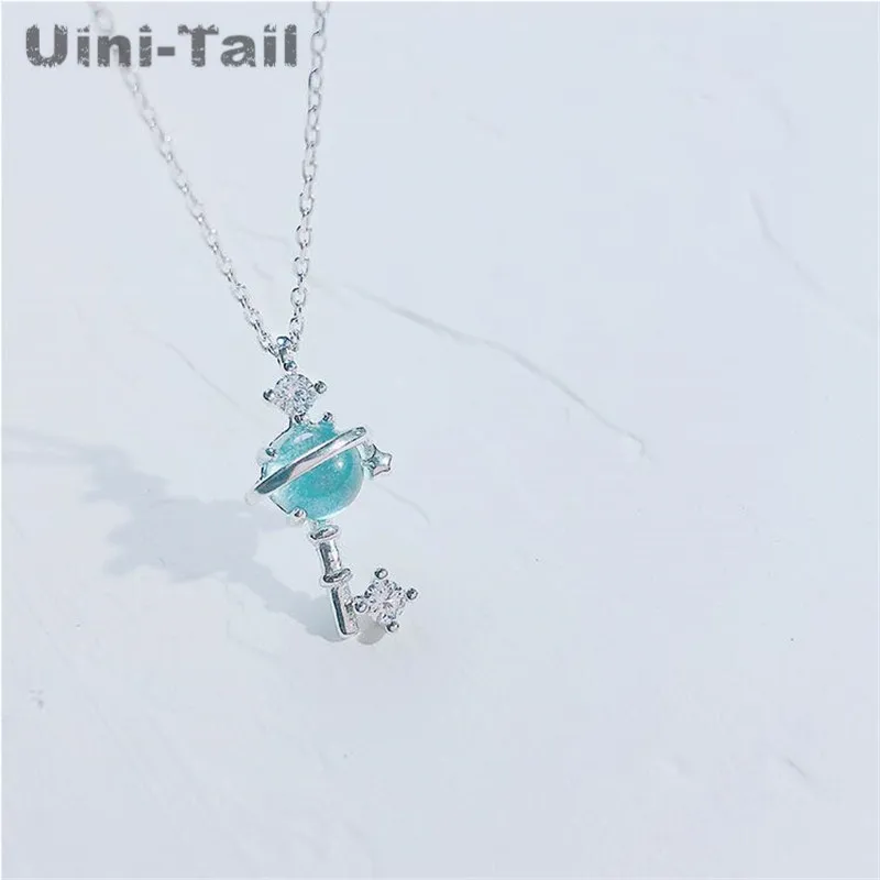 Новинка 2018 креативное ожерелье Uini Tail из стерлингового серебра 925 пробы с синей