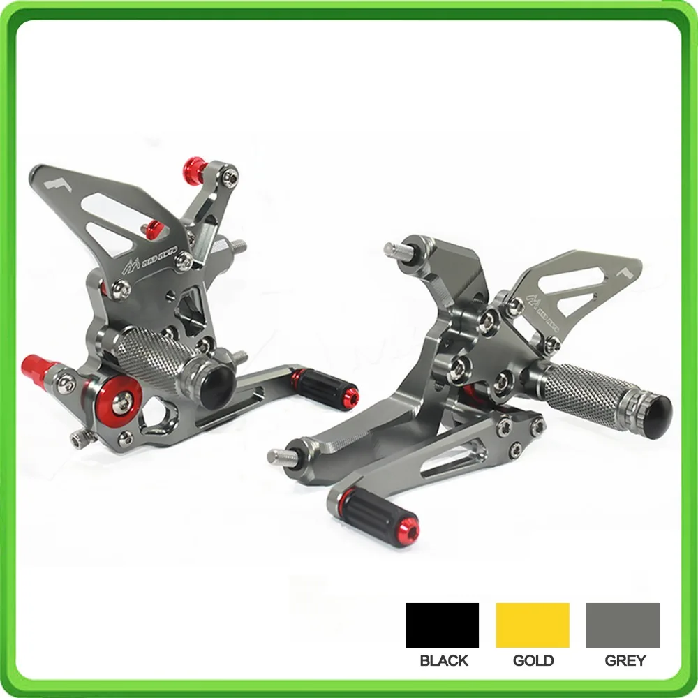 

CNC Adjustable Rearsets Rear set sets footrest foot rest pegs pedal for Ducati 959 Panigale 2016 2017 2018 Gray