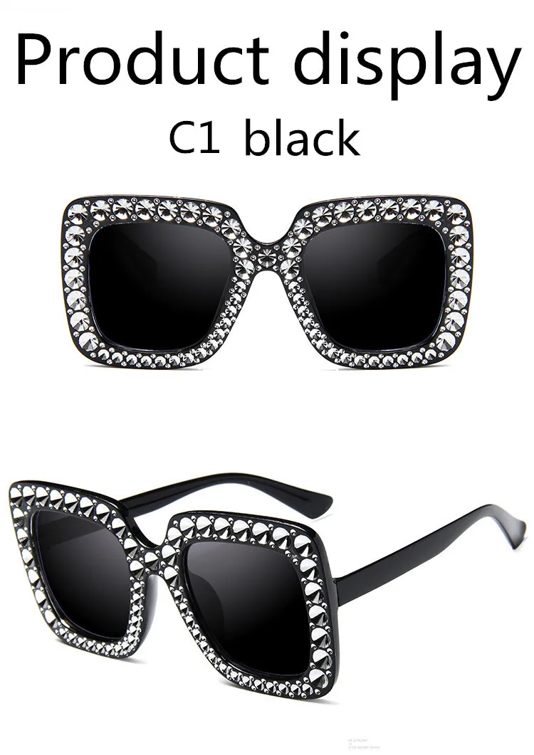 ASUOP2018 International Brand Sunglasses Ladies Crystal Multicolor Mirror Retro All Star Glasses Women Black Gray Hue Sunglasses (1)