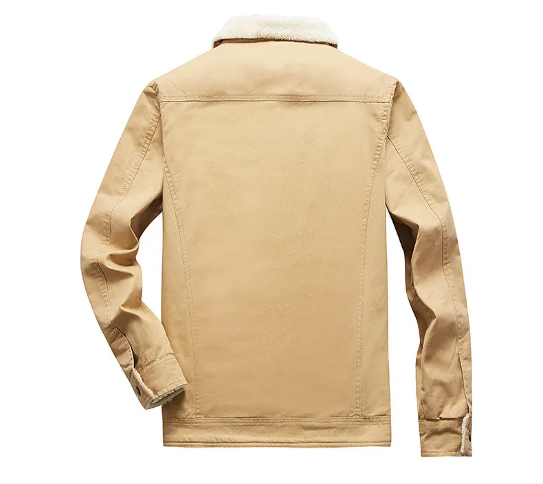 MuLS Winter Trucker Jacket Men Autumn Bomber Jacket Coat Cotton Fleece Spring Stand Collar Windproof Male Outwear Mens 2019 New 02