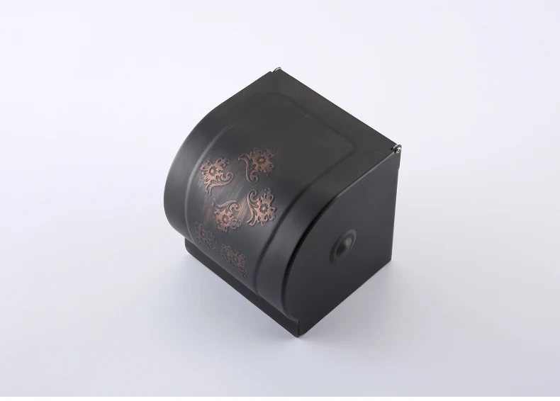 Европейский Черный Медь держатель для туалетной бумаги для ванной стене висит перфорированные tissue box Творческий антикварные аксессуары
