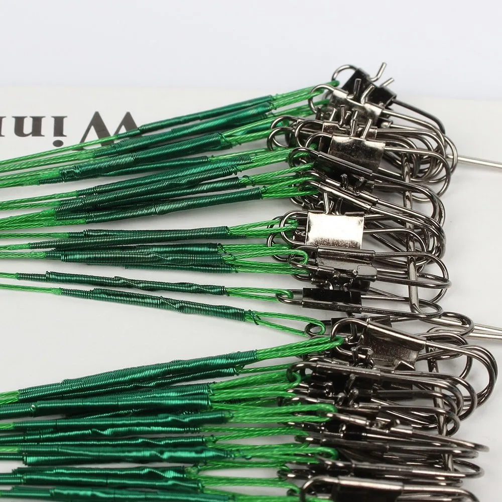 

100 pcs Fishing Trace Lures Leader Steel Wire Spinner 16/18/22/24/28cm Artificial Hard Crank Bait Mini Fishing Crankbait lure
