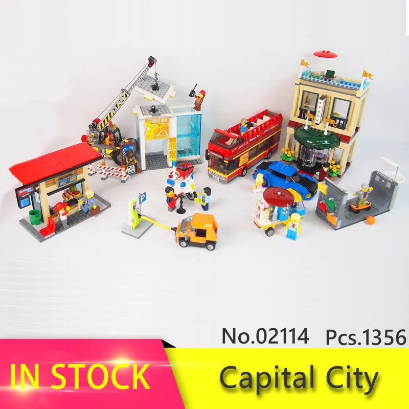 

02114 1356pcs City Series Capital City Model Building Block Brick Toy For Children compatible 60200