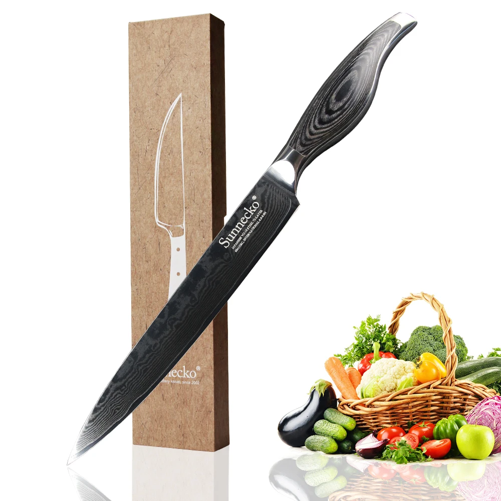 SUNNECKO Дамаск кухонные ножи шеф повара набор Santoku Терка нож для очистки овощей