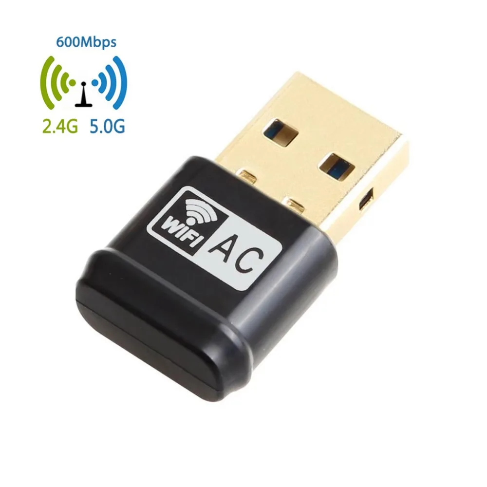 Мини USB WiFi адаптер переменного тока 600 Мбит/с Беспроводной Aerial PC Card сети Dual Band 2,4 + 5,8 ГГц 802.11AC Wi-Fi USB Lan Ethernet приемник