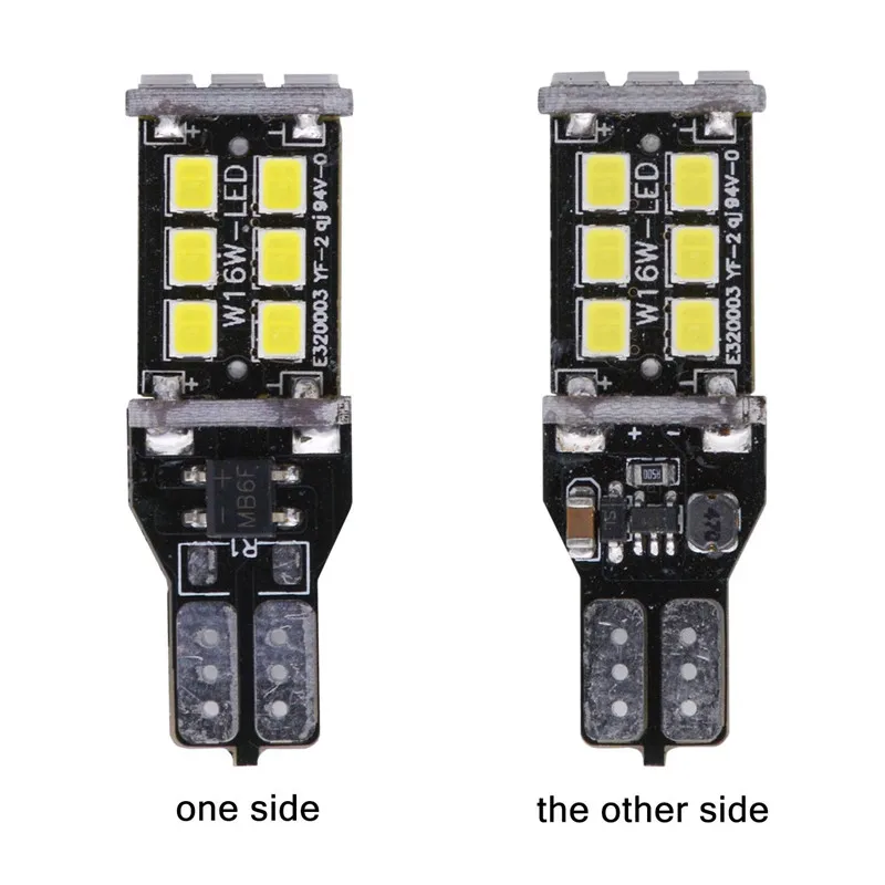 2 шт. Высокая мощность 800 люмен супер яркий T15 W16W 921 915 светодиодный Canbus без ошибок 15SMD 2835 резервный задний стоп-сигнал красный