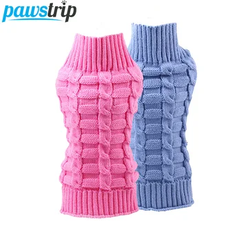 

pawstrip 8 Colors Knitted Dog Clothes Warm Small Dog Jumper Winter Dog Sweater Coat Turtleneck Warm Cat Sweater Clothing XS-XL