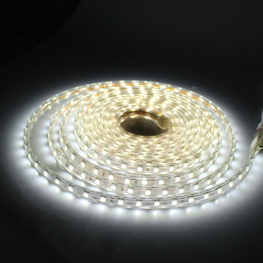 Водонепроницаемая светодиодная лента IP67 SMD 5050 220 В перем. Тока 60 светодиодов/м