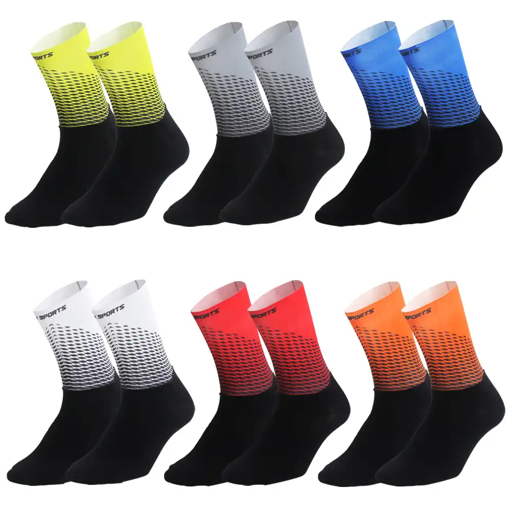 Anti Slip Silicone Summer Aero Socks Whiteline Cycling Socks Men