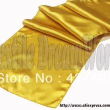 Яркое золото 1" x 108" атласная Настольная дорожка Свадебные украшения/украшение партии/Свадебная вечеринка питания украшения Цвета