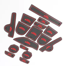 Автомобильные коврики черный+ красный Нескользящая внутренняя чашка коврики для Jeep Renegade- 16 шт./компл. Аксессуары Универсальный заменяет