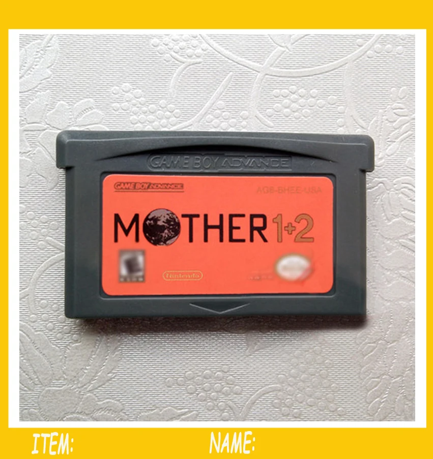 

2pcs/lot Red ! Mother 1and2 v1.2 English Version Chip Save 32 Bit Game Card