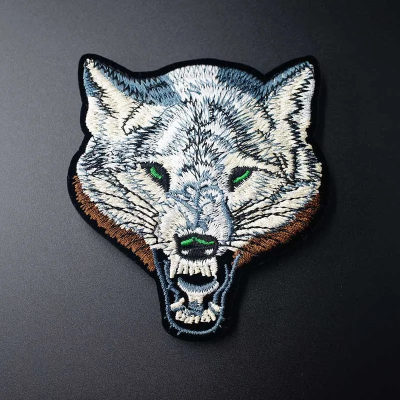 

Wolf (Size:8.8x10.5cm) Badge Iron On Patch Embroidered Applique Sewing Clothes Stickers Garment Badges Apparel Accessories