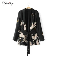 Новая женская мода и ветер осень Xianhe штамп кимоно куртка Женский пояс W0928