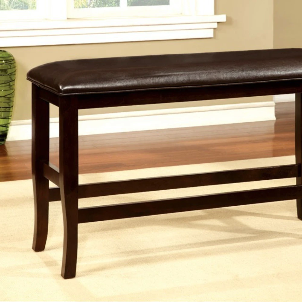 Woodside II Transitional Bench,  Espresso