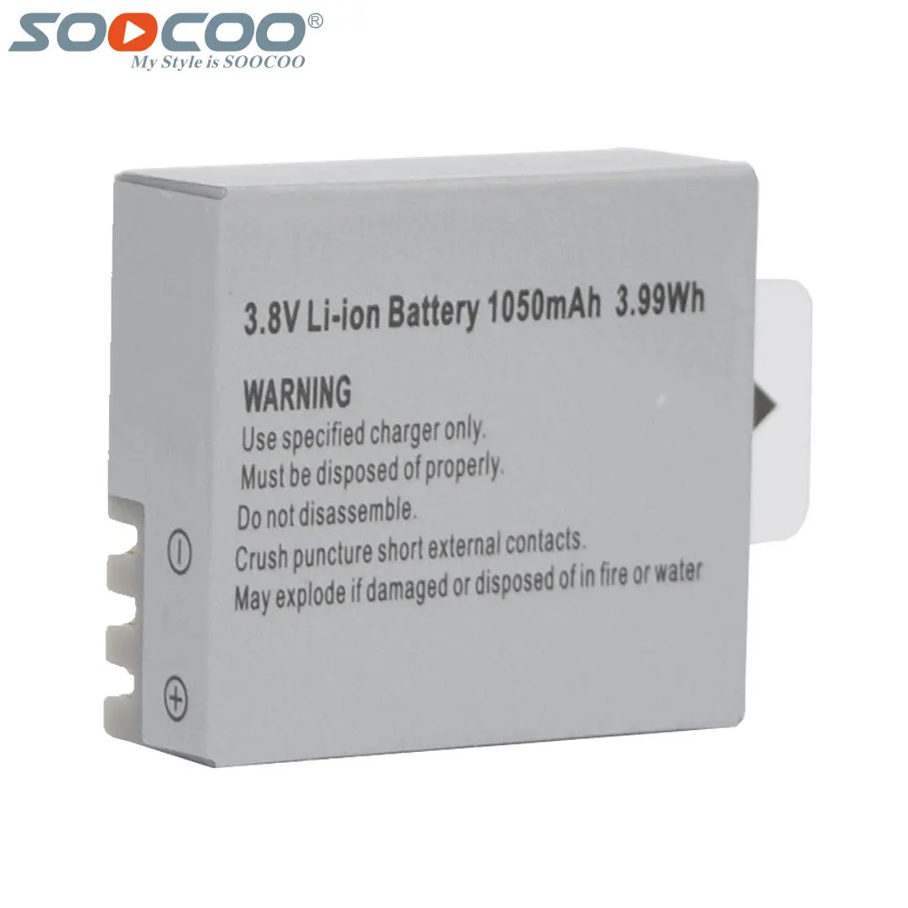 Buy Cheap Original SOOCOO Accessories 3.8V 1050mAh Rechargeable Li-ion Battery for S100 C100 C30 C30R SJCAM M10 SJ4000 SJ5000X 4K WiFi Cam