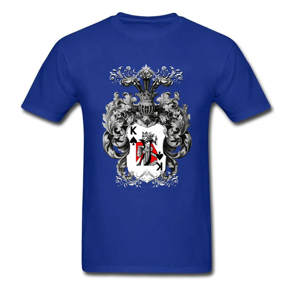 Poker king Special Mens T Shirt Round Neck Short Sleeve 100% Cotton Tops Tees 3D Printed Tops Shirts Drop Shipping Poker king blue