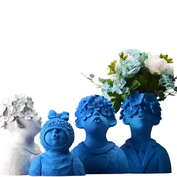 

Cute Boys Vase Statue Figure Flower Pot Sculpture Colophony Crafts Office Hotel Clubhouse Living Room Decoration L3255