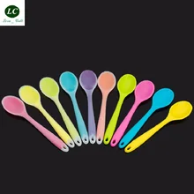 Tableware Spoons Creative Silicone Mini Spoons High Temperature Resistant Silicone Spoons Safety silica Gel