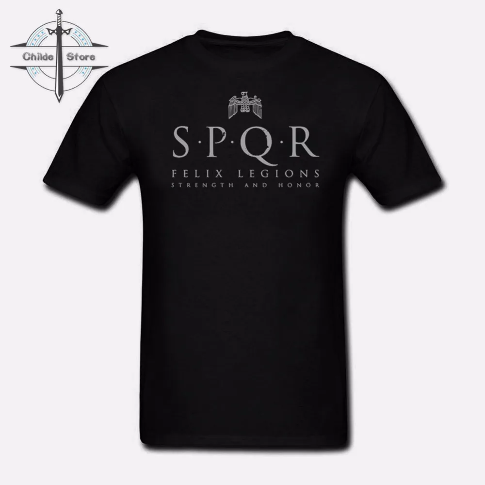 

Short Sleeve SPQR Men T Shirt Tops Cotton Fashion Eagle banner Roman Empire T-shirt Full Sleeve Roman Gladiator Tops