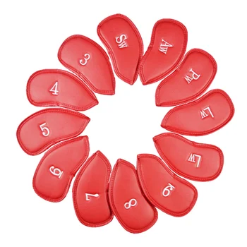 

12Pcs Golf Iron Head Cover Set Universal Iron Covers with Embroidery Numbers &T8