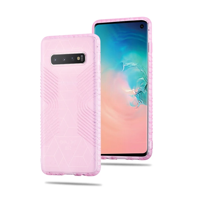 Нескользящий чехол для samsung galaxy Note 10 Plus Note 9 8 S10 lite Plus A50 A70 A40 A30 M10 M20 TPU прозрачный противоударный чехол - Цвет: Transparent pink 4