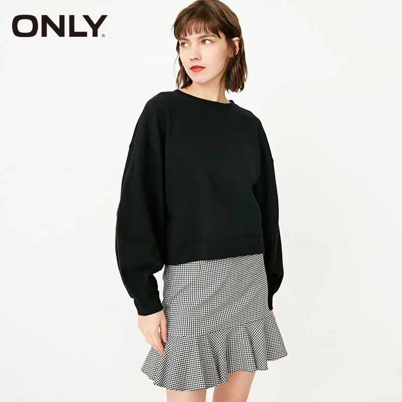 

ONLY 2019 spring new strap rib design Korean style loose hooded sweatshirts | 11819S561