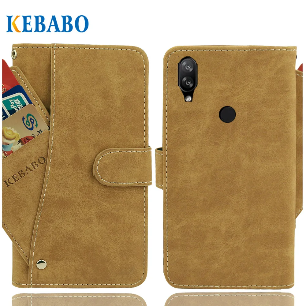 

Vintage Leather Wallet Doogee N10 Case 5.84" Flip Luxury 3 Front Card Slots Cover Magnet Stand Phone Protective Bags