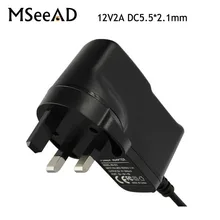AU UK Plug AC 100-240 В к DC 12 В 2A источник питания CCTV камера Светодиодная лента AC/DC Адаптеры Адаптер питания 5,5x2,1 мм
