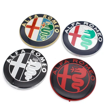 

100pcs/lot 74mm Black white ALFA ROMEO Car Logo for Mito 147 156 159 166 Giulietta Spider GT emblem Badge sticker Free