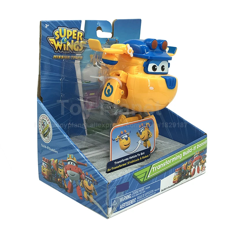 2019 All New Superwings Build-It Donnie Deformation Airplane Robot Action Figures Super Wings Transformation Kids Toy
