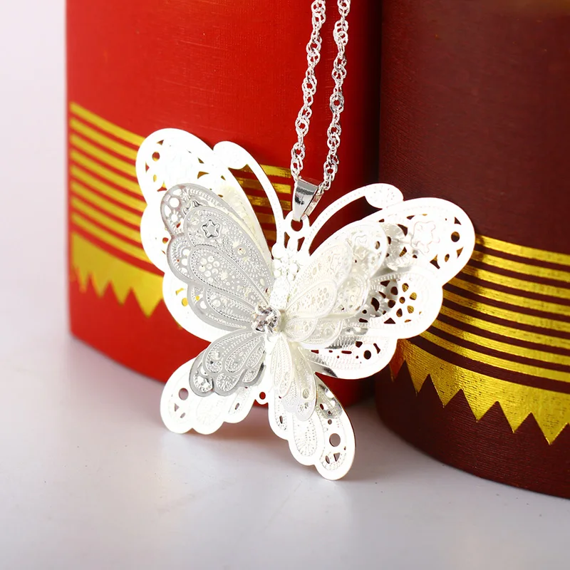 Download Lovely Multi layer Wings Butterfly Necklaces Pendants With ...