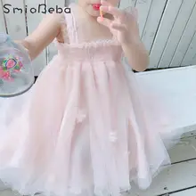 Платье для девочек, красивое платье феи в Корейском стиле, новое летнее детское платье принцессы без рукавов для девочек, одежда для девочек, брендовые свадебные платья