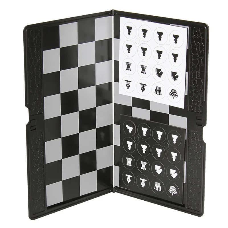 

Quality Super Thin Board Game Like Wallet Magnetic International Checkers Chess Clock Portable Folding Teenager Chess Set Joy