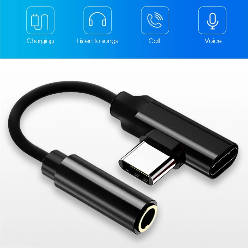 

TypeC to 3.5mm Earphone Adapter Charger Adapter For Oneplus 6T USB C Aux Audio Cable Jack 3.5 Headphone Converter For Huawei P20