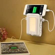 smart индукционные лампы Многофункциональный светодиодный ночник USB 3.1a быстрой зарядки телефона с подставкой разъем 4 AC США розетки