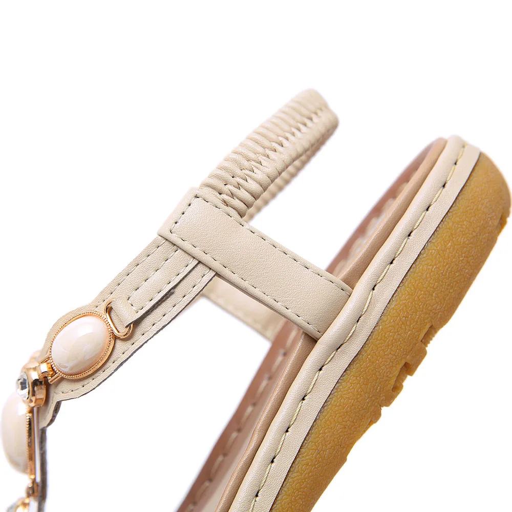 Women Summer Flat Platform Sandles Gladiator Gemstone Boho Shoes Wedges Peep Toe Flip Flops Woman Handmade Boho Sandals