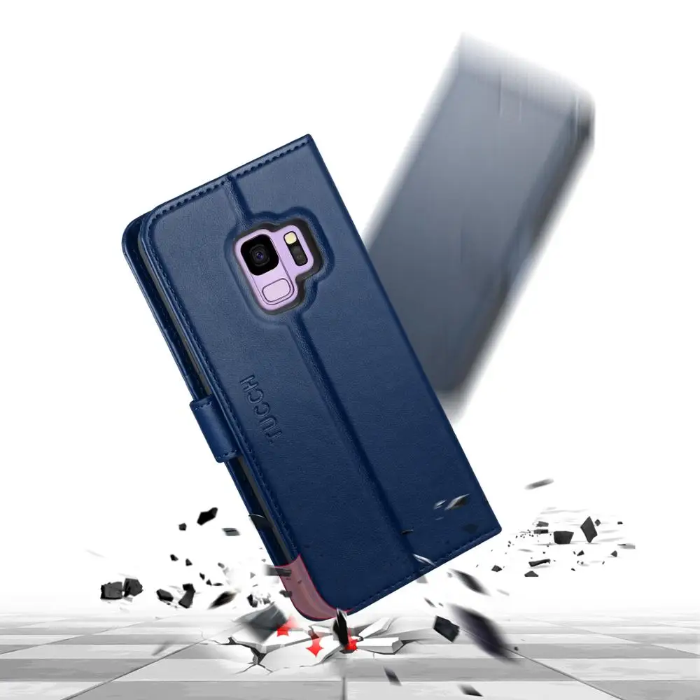 Чехол бумажник tuch для Galaxy S9 с отделением карт откидной подставкой переноски все