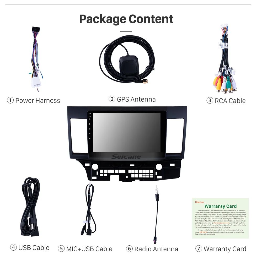 Sale Seicane 10.1 inch Android 8.1 for 2007-2015 Mitsubishi Lancer Car Radio 1024*600 GPS navigation Multimedia Mirror link 4G WIFI 22