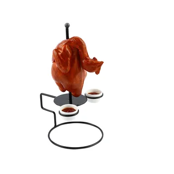 1pcs 식품 랙 + 2 소스 컵 봄 치킨 랙 기능 빵 타워 식기 용품 음식 도넛 양파 벽돌 스트랩