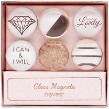 Никогда не розовое золото Стекло магниты неодимовый магнит Канцелярская кнопка 6 шт./компл. Стикеры для магнитная доска креативные Канцтовары отделка канцелярских принадлежностей