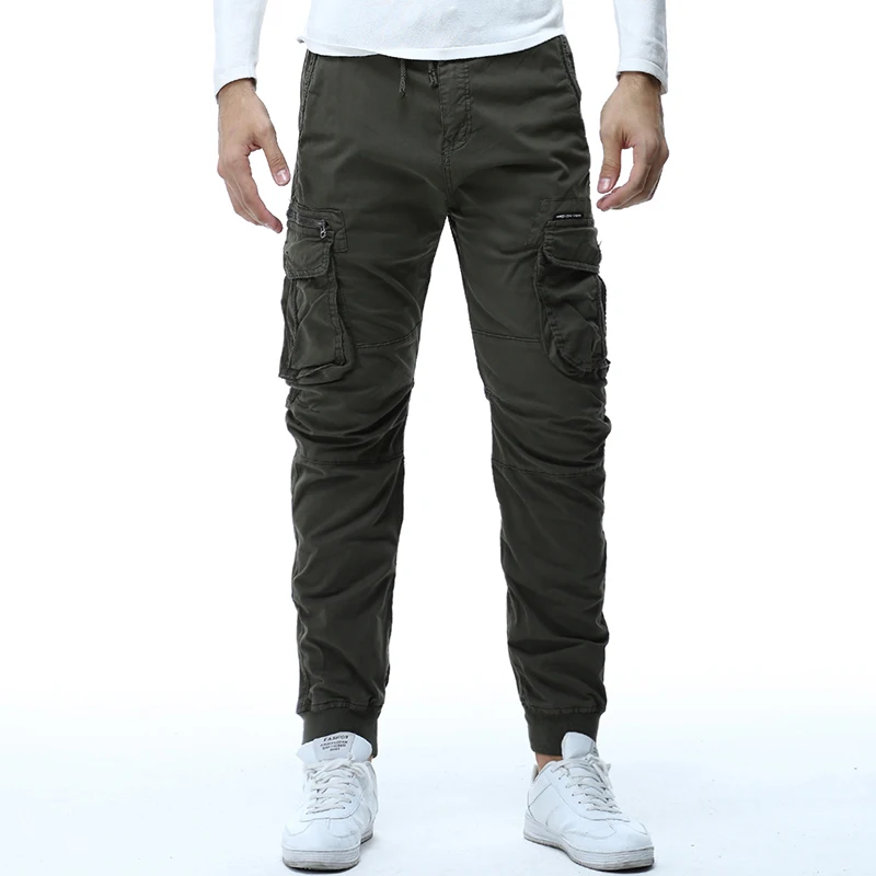 Мужские брюки карго в стиле хип-хоп, шаровары для бега,, мужские брюки, одноцветные, с несколькими карманами, хлопковые брюки, спортивные штаны
