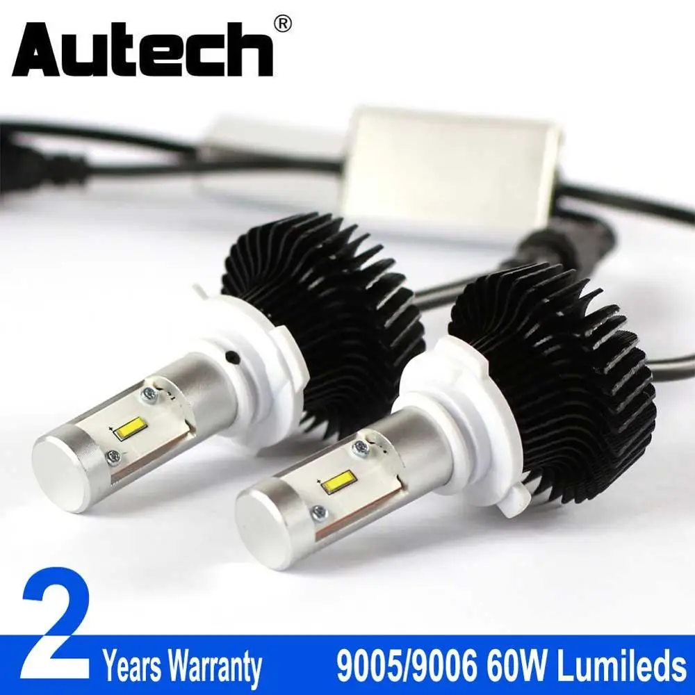 

Autech 9005 9006 LED Headlight HB3 HB4 Car Headlamp Bulb Head Lights 12V Fog Bulbs 60W 6000LM All in one Headlight kit one pair